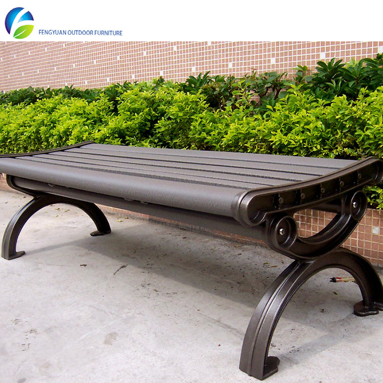 Outdoor wood-plastic composite top seating table set garden furniture outside glass fiber picnic park bench