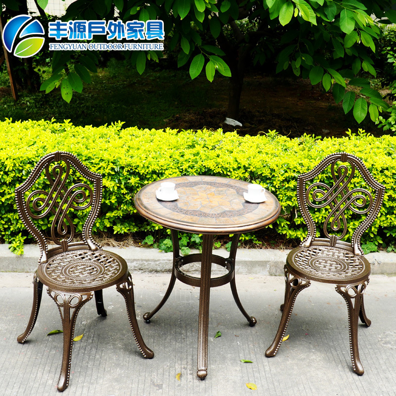 Cast Aluminum Balcony Table and Chair Combination Outdoor Garden Chair European Outdoor Terrace Courtyard Small Coffee Table