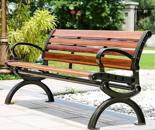 Recycled carbon fiber wood slats picnic leisure stainless steel seating park bench for outdoor furniture products