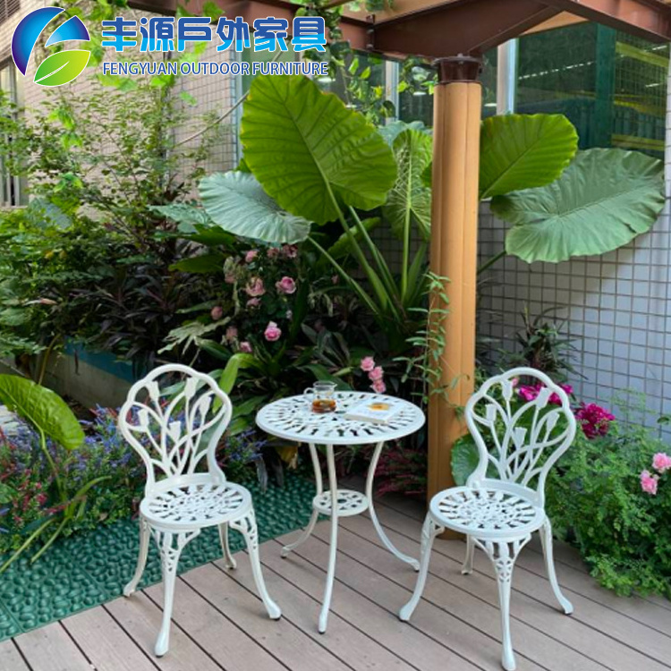 Cast Aluminum Balcony Table and Chair Combination Outdoor Garden Chair European Outdoor Terrace Courtyard Small Coffee Table