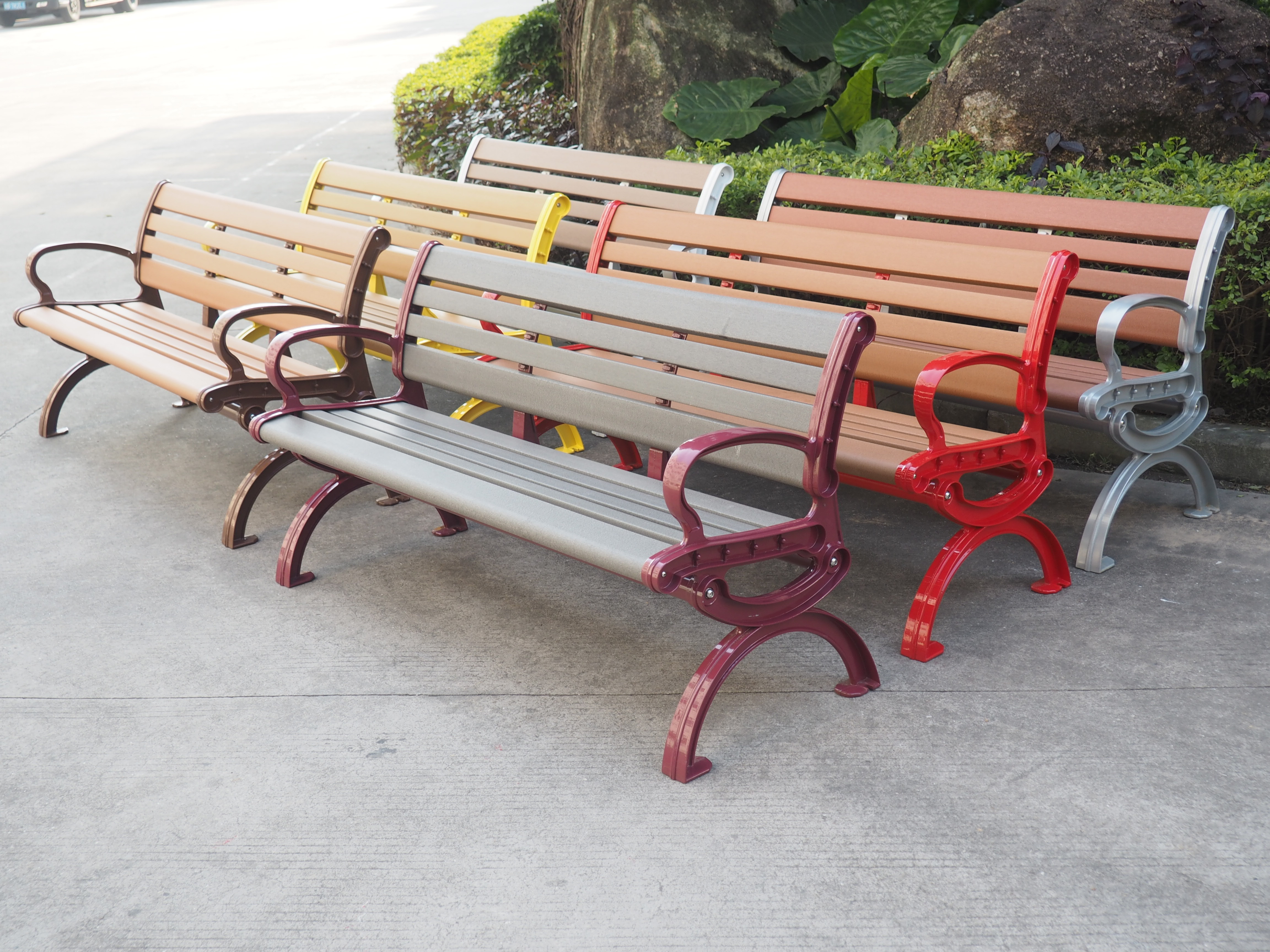 Cast Aluminum Ends Used Park Benches For Sale Furniture Design Curved Wooden Seats Wood Slats Backless Patio Garden Bench