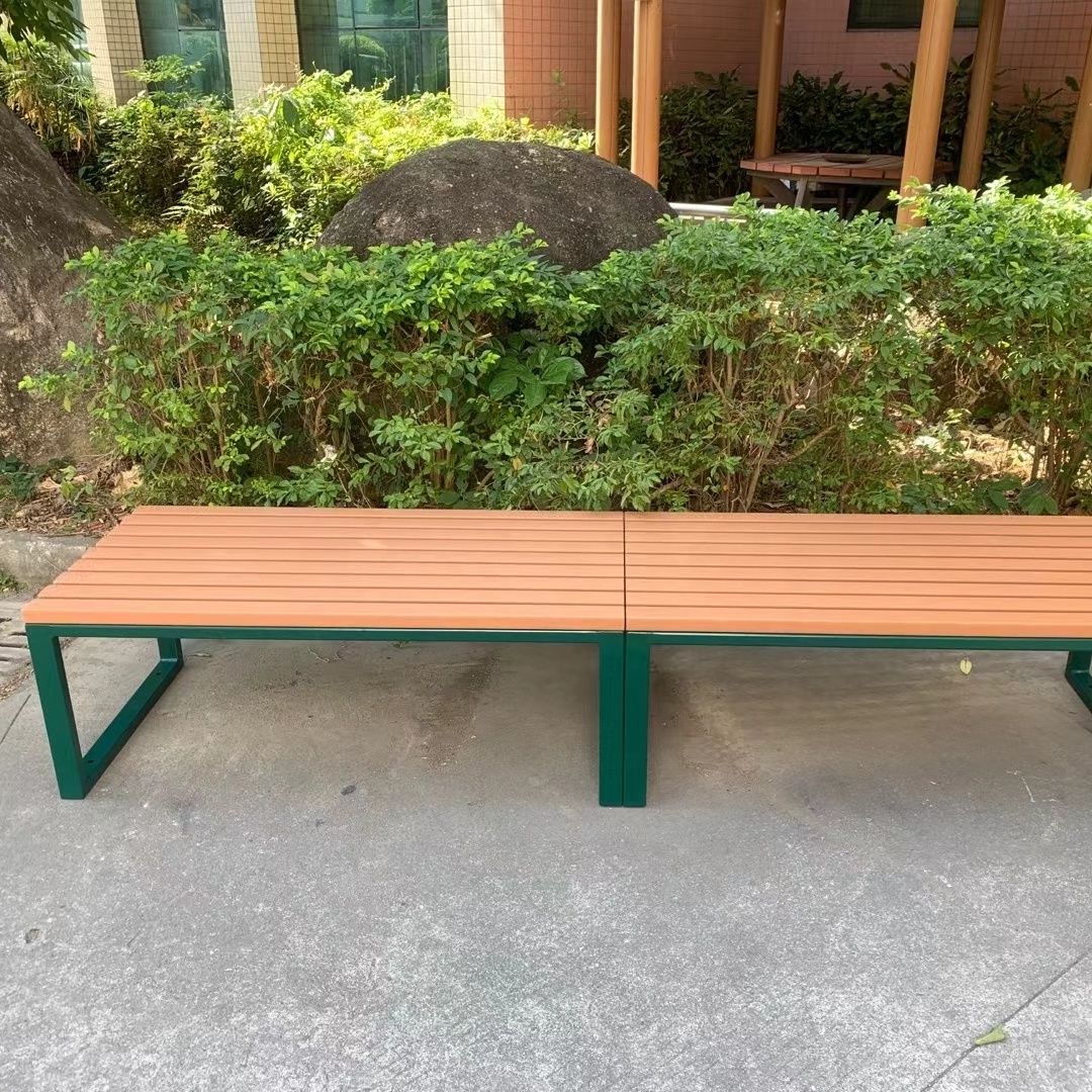 Hot sale Outside Steel Bus Stop 1.5 meter Benches Park Garden Outdoor Public Street Bench manufacturer