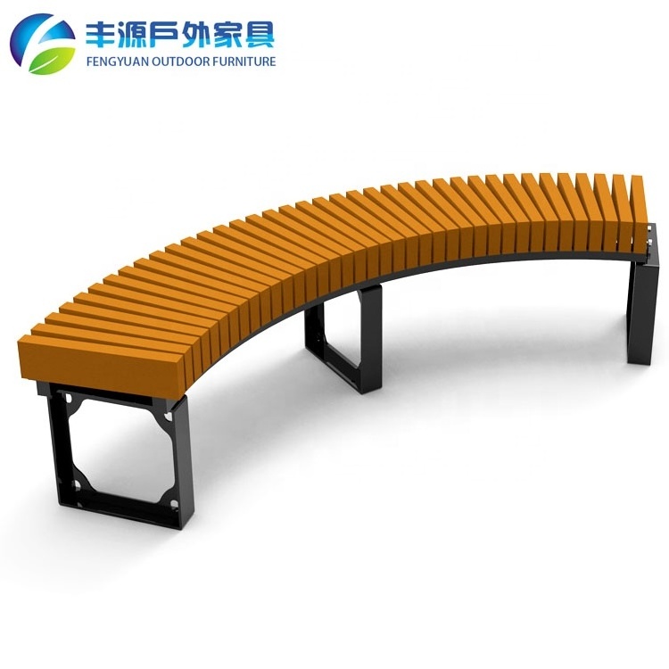 Customized PE Recycled Plastic Round Tree Chair Square Commercial Street Public Place Furniture High quality Metal PE Benches