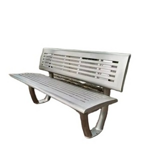 Urban outdoor antique  stainless steel public long bench chair shopping mall metal steel bench