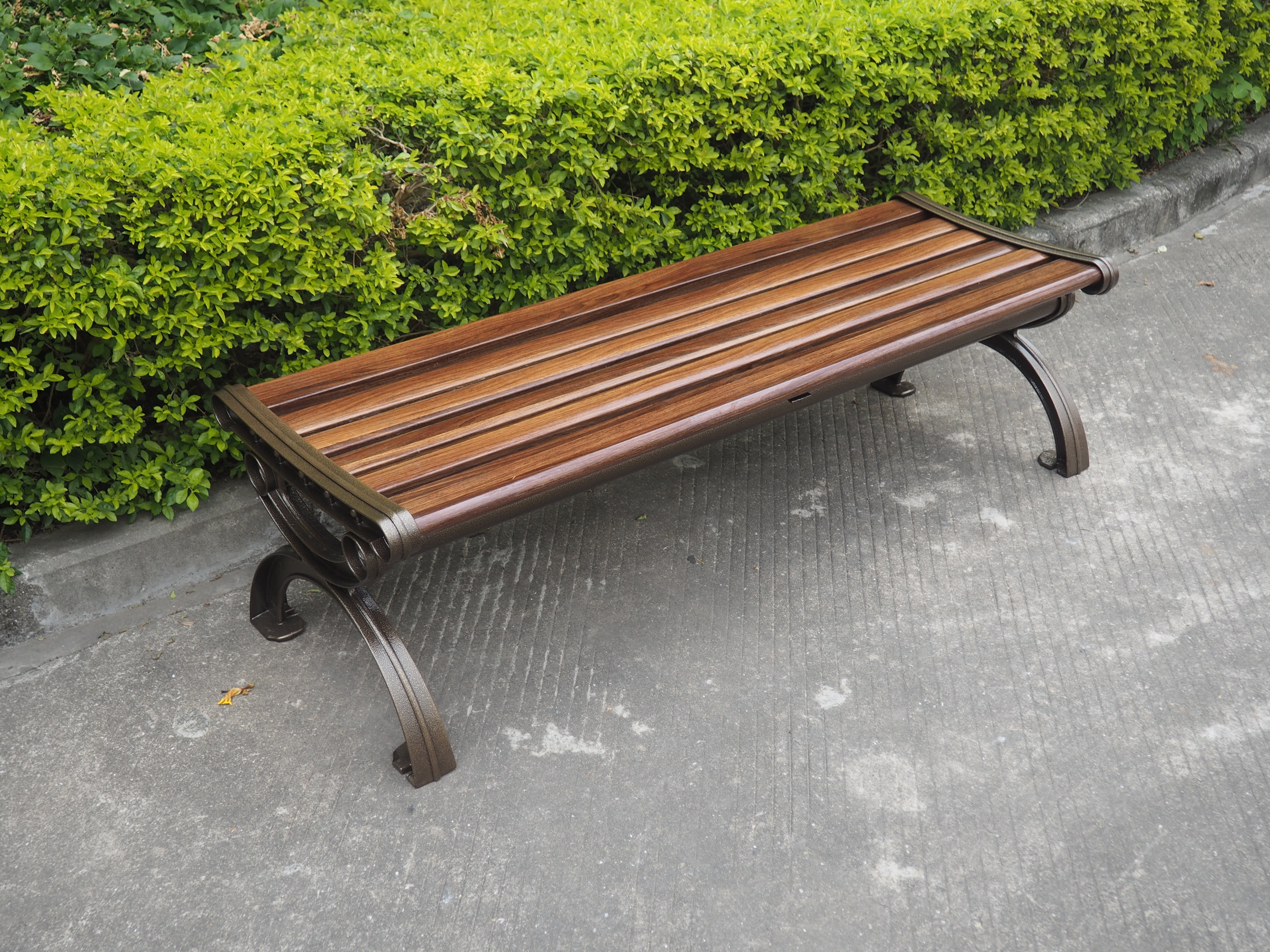 Outdoor wood-plastic composite top seating table set garden furniture outside glass fiber picnic park bench