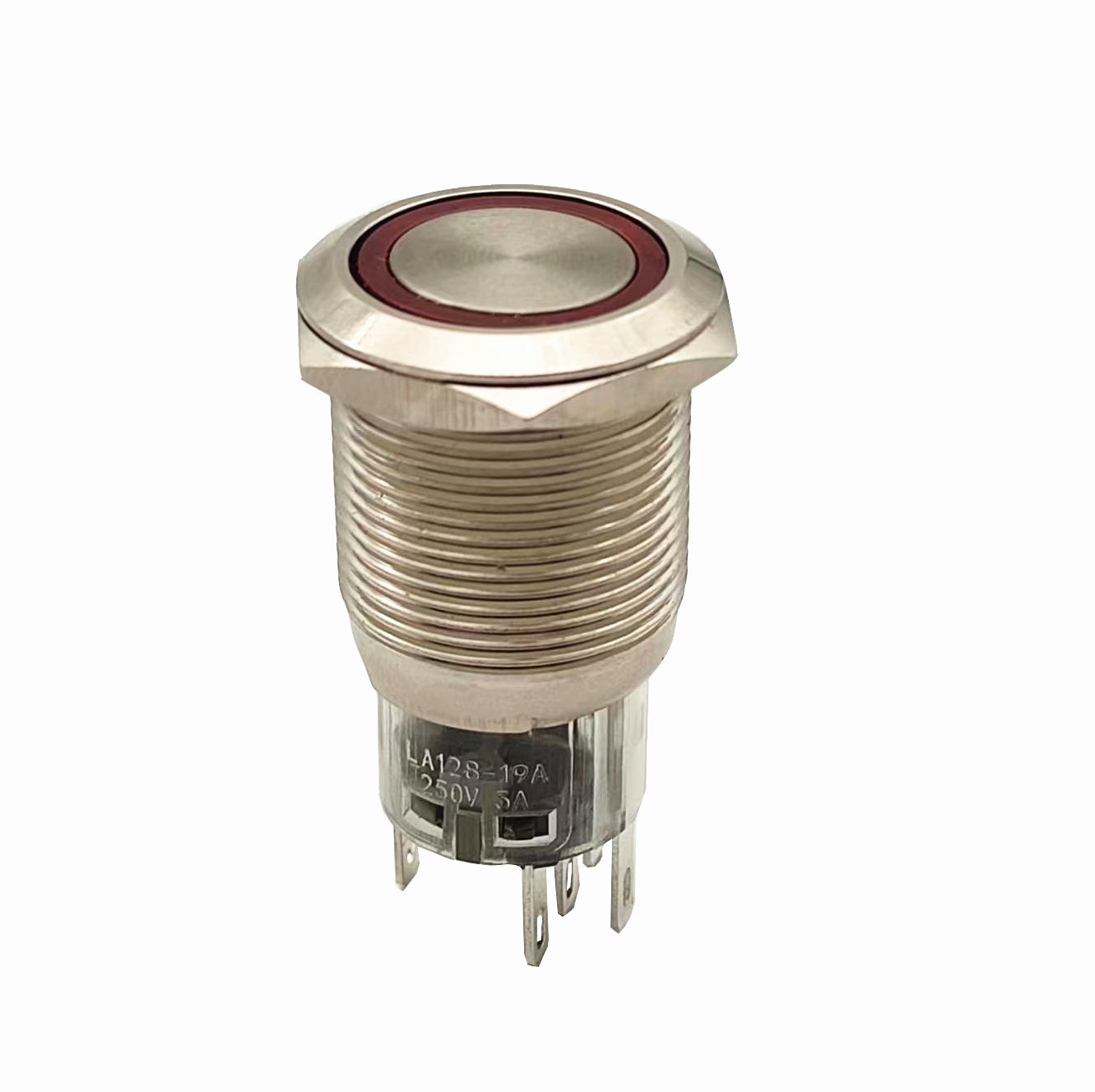 Customer trust high quality  12V/24V 19mm  Mounting Hole  5pin  IP67 momentary latching metal  push button switch