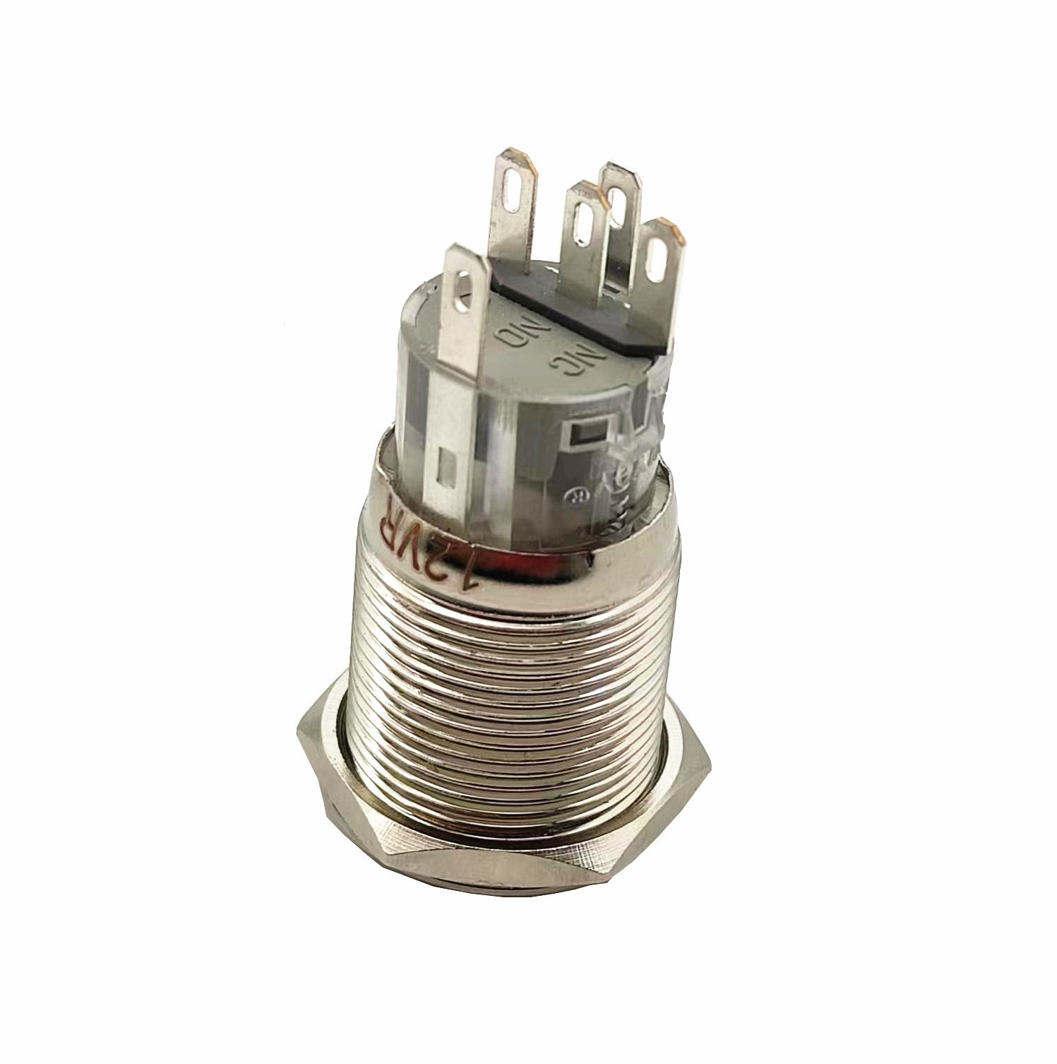 Customer trust high quality  12V/24V 19mm  Mounting Hole  5pin  IP67 momentary latching metal  push button switch