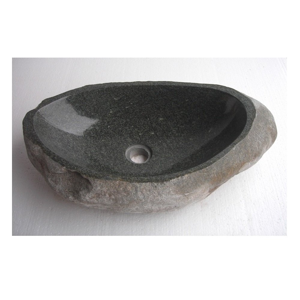 Washbasin Supplies Competitive Price Black Natural River Stone Wash Basin