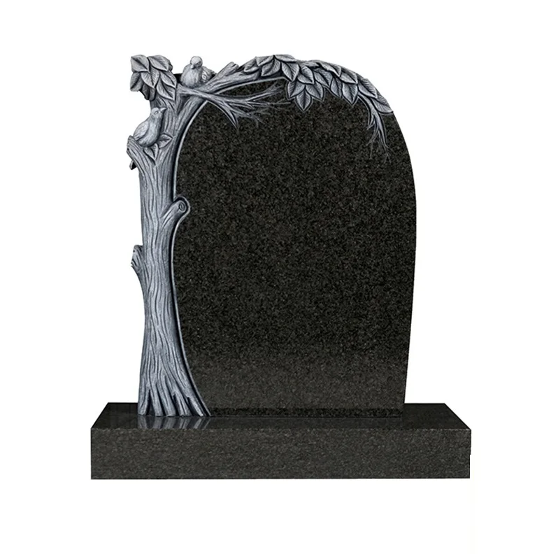 Black Granite and White Marble The Mother Virgin Mary Carving Headstones