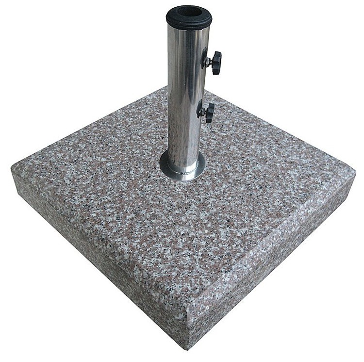 Wholesale Outdoor Garden Natural Dark Grey Black Granite Stone Patio Umbrella Parasol Base With Wheels