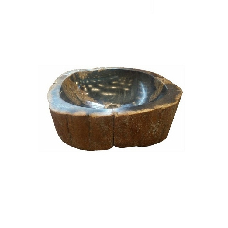 New Style Bathroom Luxury Sink Marble Petrified Fossil Wood Sink