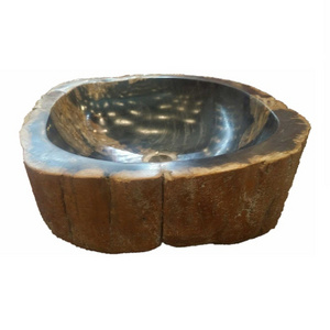 New Style Bathroom Luxury Sink Marble Petrified Fossil Wood Sink