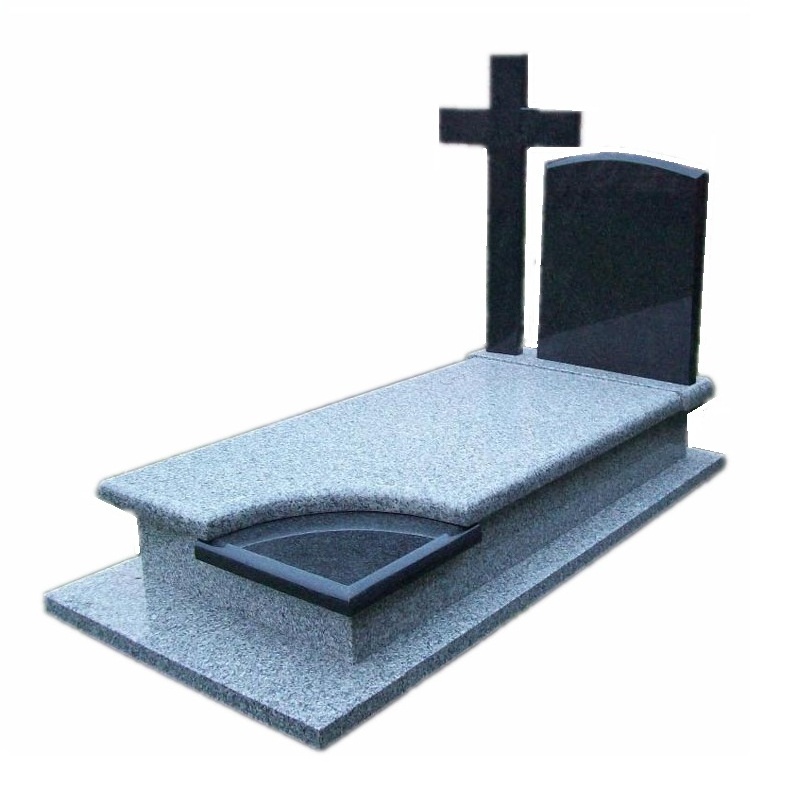 High Quality Black Granite Gravestone Poland Style Cross Granit Tombstone Monument For Graves