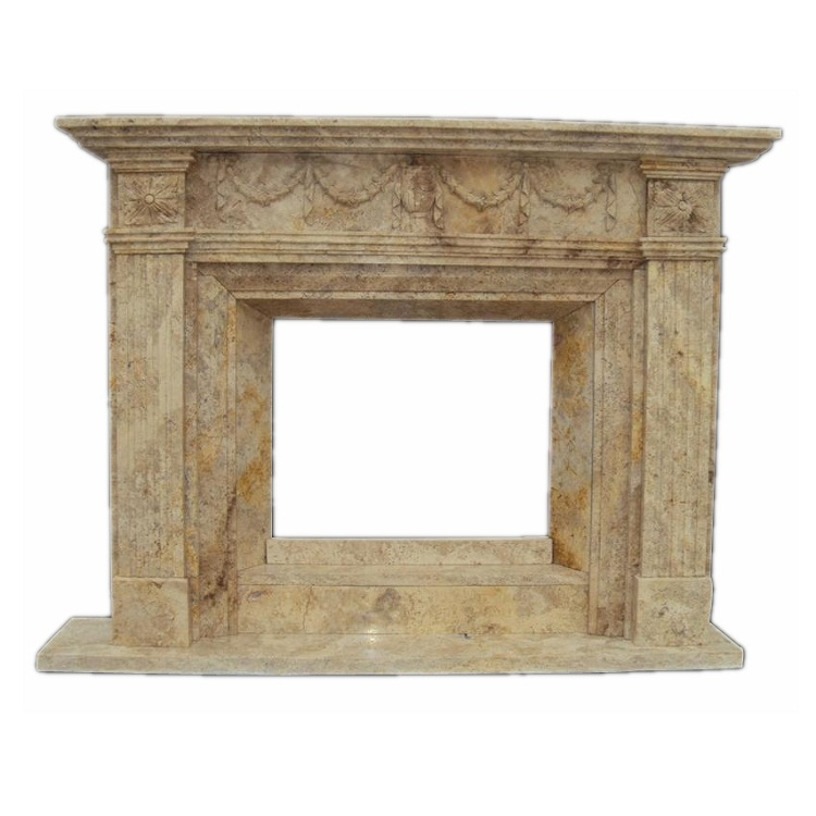 MFC140 Beige Travertine Fireplace Marble Fireplace Turkey