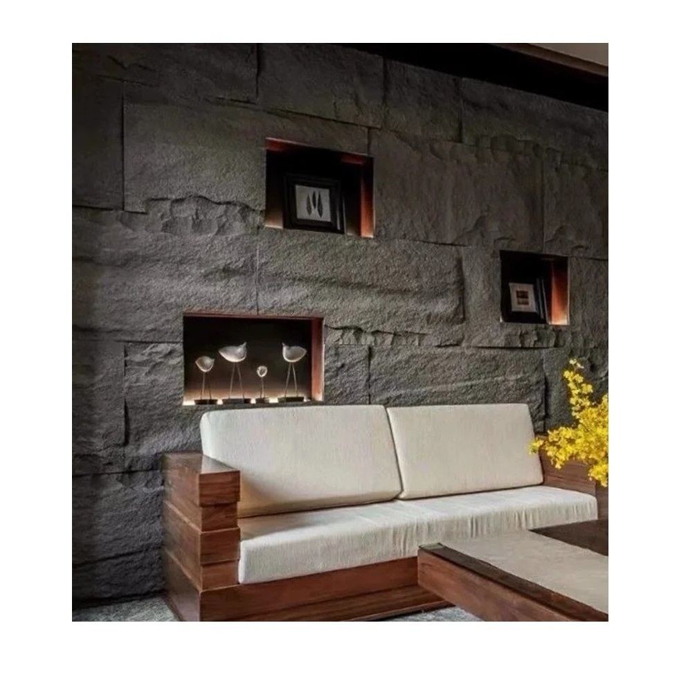 Luxury PU Artificial White 3D Faux Stone Stack Mushroom Stone Outdoor Veneer Wall Decoration Panels Interior