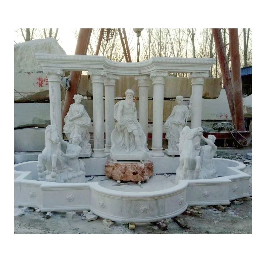 Natural Marble Outdoor Large Luxury Elephant Sculpture Water Fountain