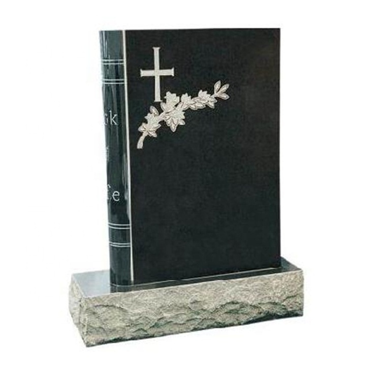 Cheap Gray Granite Stone Carved Book Bible Shaped Monument Headstone