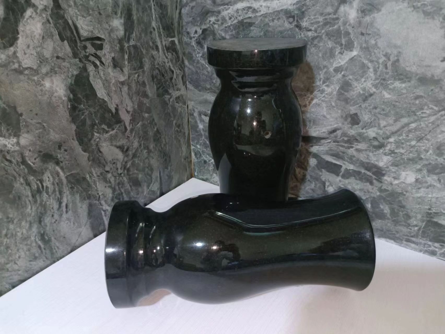 China Black Granite Cemetery Tombstones And Monuments Grave Memorial Vases In Marble For Graves