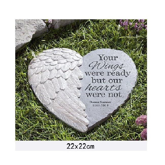 Lows Dekorasi Resin Stepping Stone Angel Wings Pet Memorial Stones