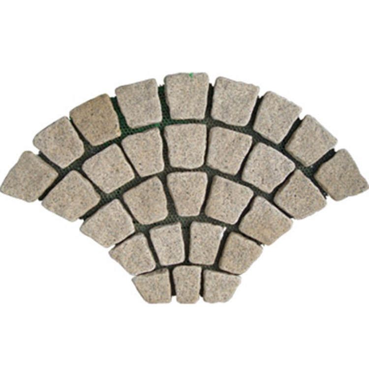 Wholesale Popular Black Grey Red Yellow Natural Stone Granite Cobbles On Mesh Paving