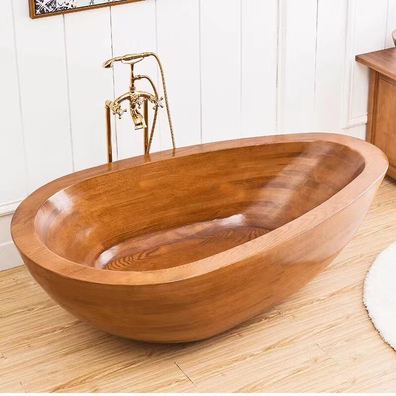 Supplier Wood Freestanding Soaking Bathtubs Wooden Barrel Bath Tub Price