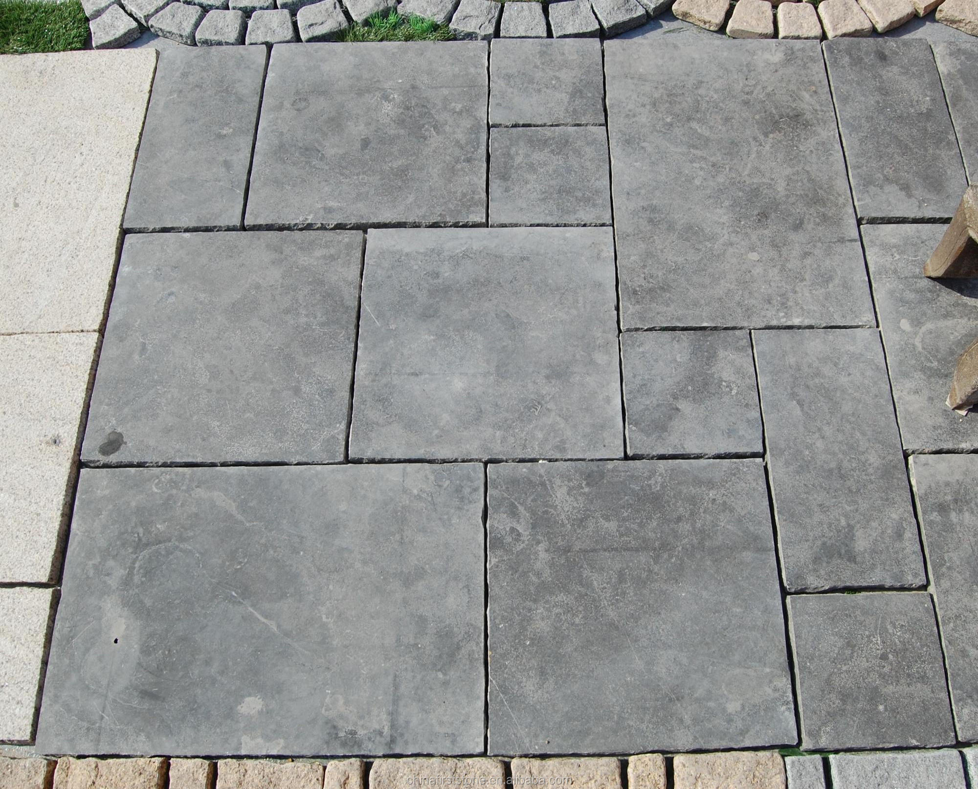 2022 Outdoor and Indoor Natural Blue  and Black  Slate Limestone Travertine FSMT-S058 Black Slate French Pattern Pavers