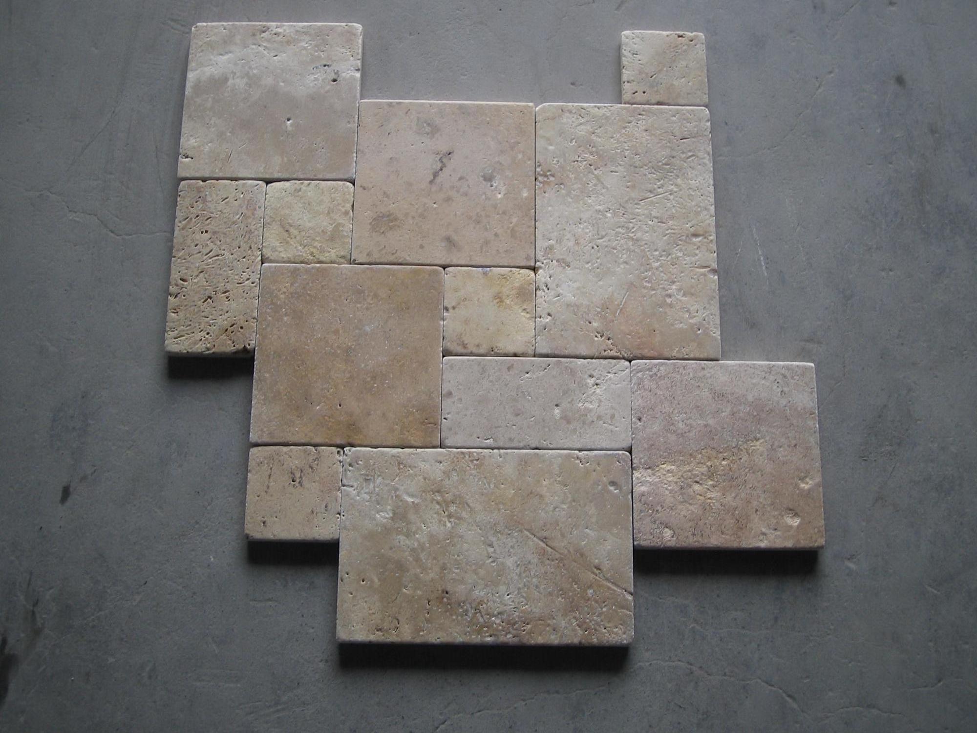 2022 Outdoor and Indoor Natural Blue  and Black  Slate Limestone Travertine FSMT-S058 Black Slate French Pattern Pavers