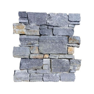 Blue Dark Grey Quartzite Loose Thin Veneer Stacked Natural Stone Cladding