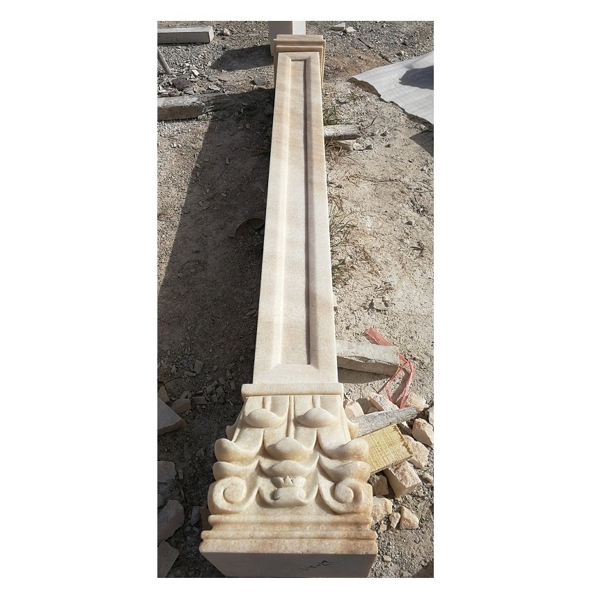 Customized Project Entrance Modern Gate Pillar Design Marble Half-columns Roman Half Pillars