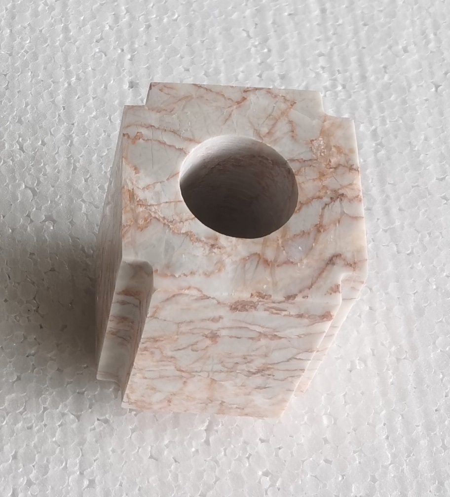 Customized Sizes And Designs Square Round Green White Pink Onyx Stone Marble Candle Holder Jar