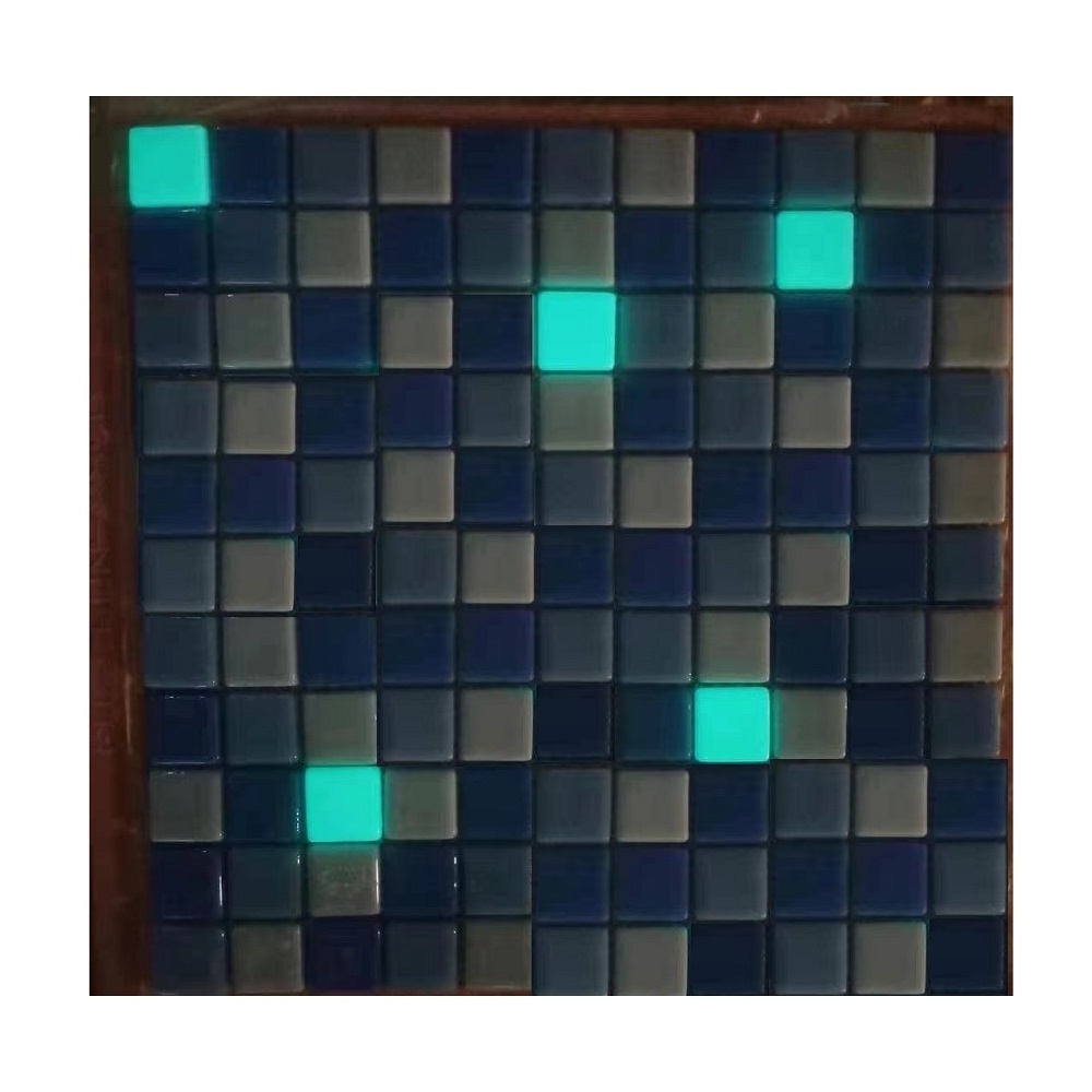 Glow In the Dark Square Shape Porcelain Ceramic Villa Swimming Pool fluorescent luminous Mosaic Tile For Home Decoration