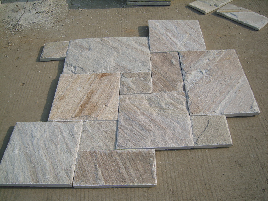 2022 Outdoor and Indoor Natural Blue  and Black  Slate Limestone Travertine FSMT-S058 Black Slate French Pattern Pavers