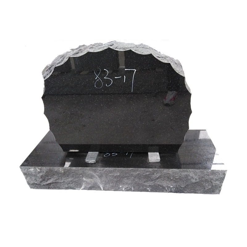 Black Granite Open Bible Book Monument Tombstone Design