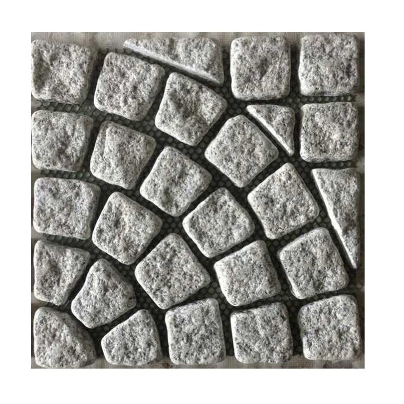 G623 Grey Granite Paving Stone Driveway Natural Cobblestone Paver Mats