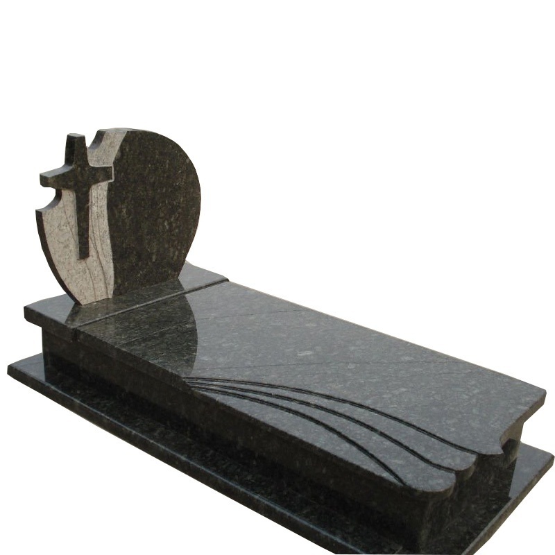 High Quality Black Granite Gravestone Poland Style Cross Granit Tombstone Monument For Graves