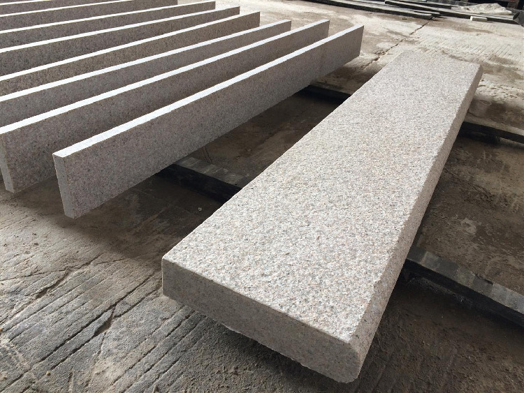 Natural Granite Outdoor Bush Hammered Flamed Anti Slip Stone Stair Tread Exterior Steps And Rise