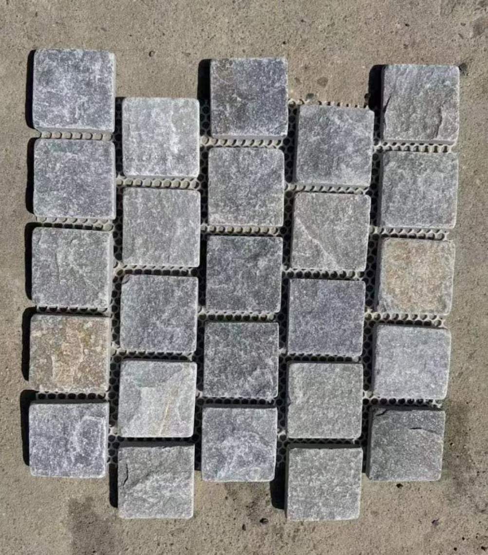 Flagstone Paver With Mesh Backing Cheap Natural Slate Quartzite Yard Paving Stone Tiles For Garden Decoration