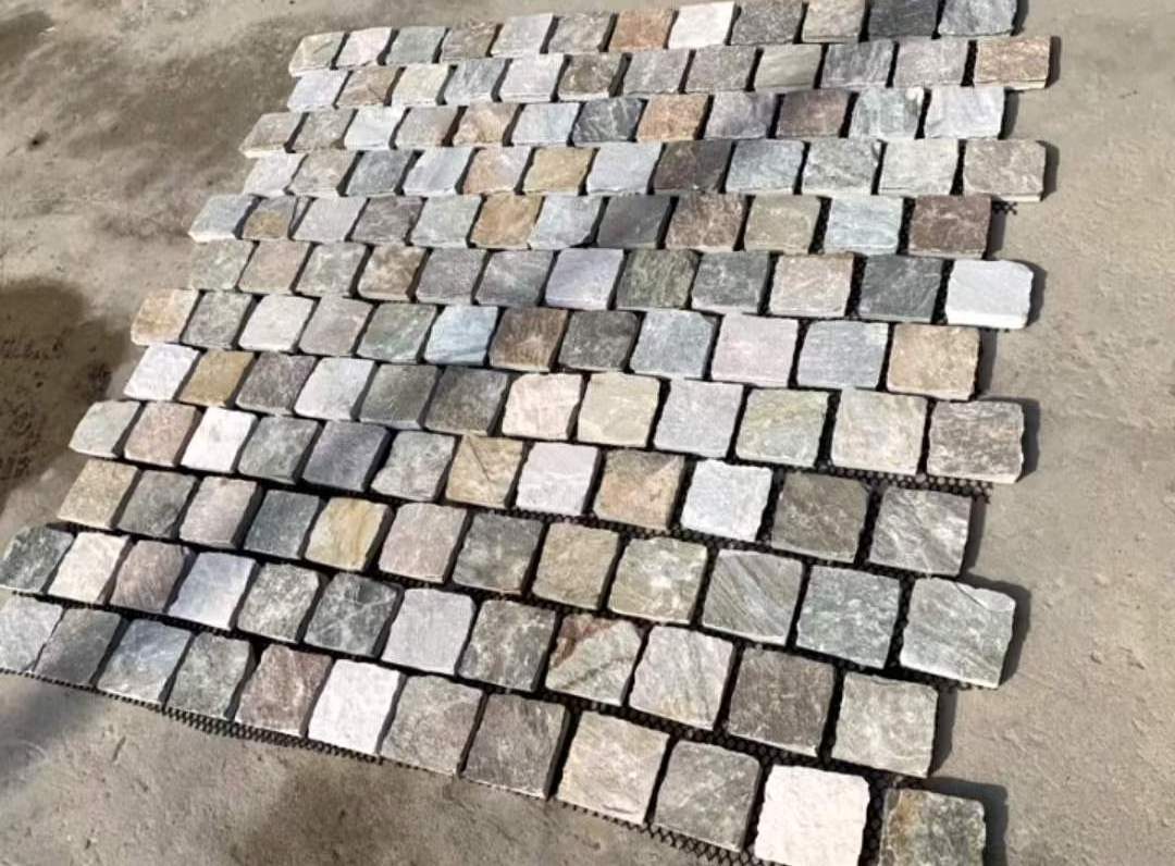 Flagstone Paver With Mesh Backing Cheap Natural Slate Quartzite Yard Paving Stone Tiles For Garden Decoration