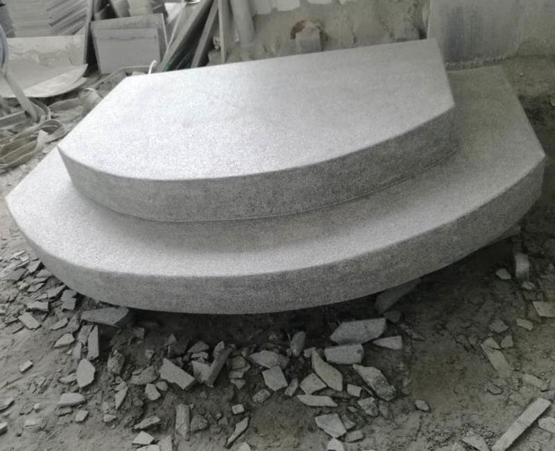 Grey Granite Solid Outdoor Stair Steps Lowes, Stone Door Curved Staircase