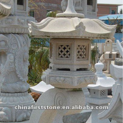 Yellow Granite Japanese Style Garden Stone Lantern Outdoor Decoration Lantern