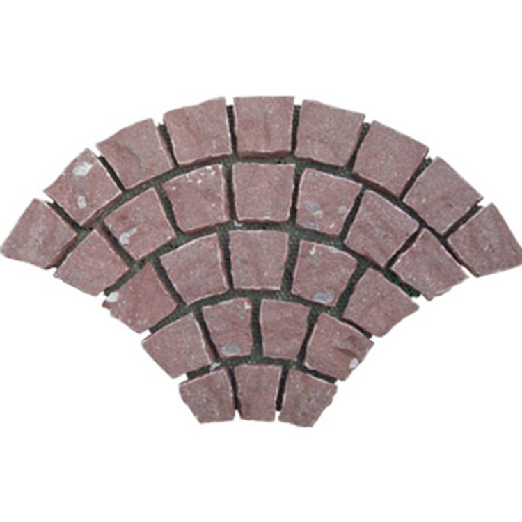 Wholesale Popular Black Grey Red Yellow Natural Stone Granite Cobbles On Mesh Paving