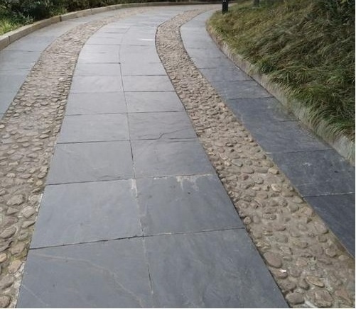 Outdoor Paving Black Stone Natural Split Slate Cut To Size Slabs For Sale