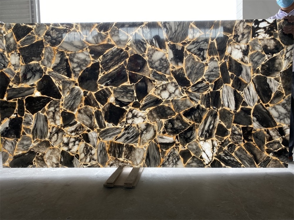 Artificial Onyx Resin Acrylic Led Light Stone Panel Translucent Backlit Wall Cladding Stone