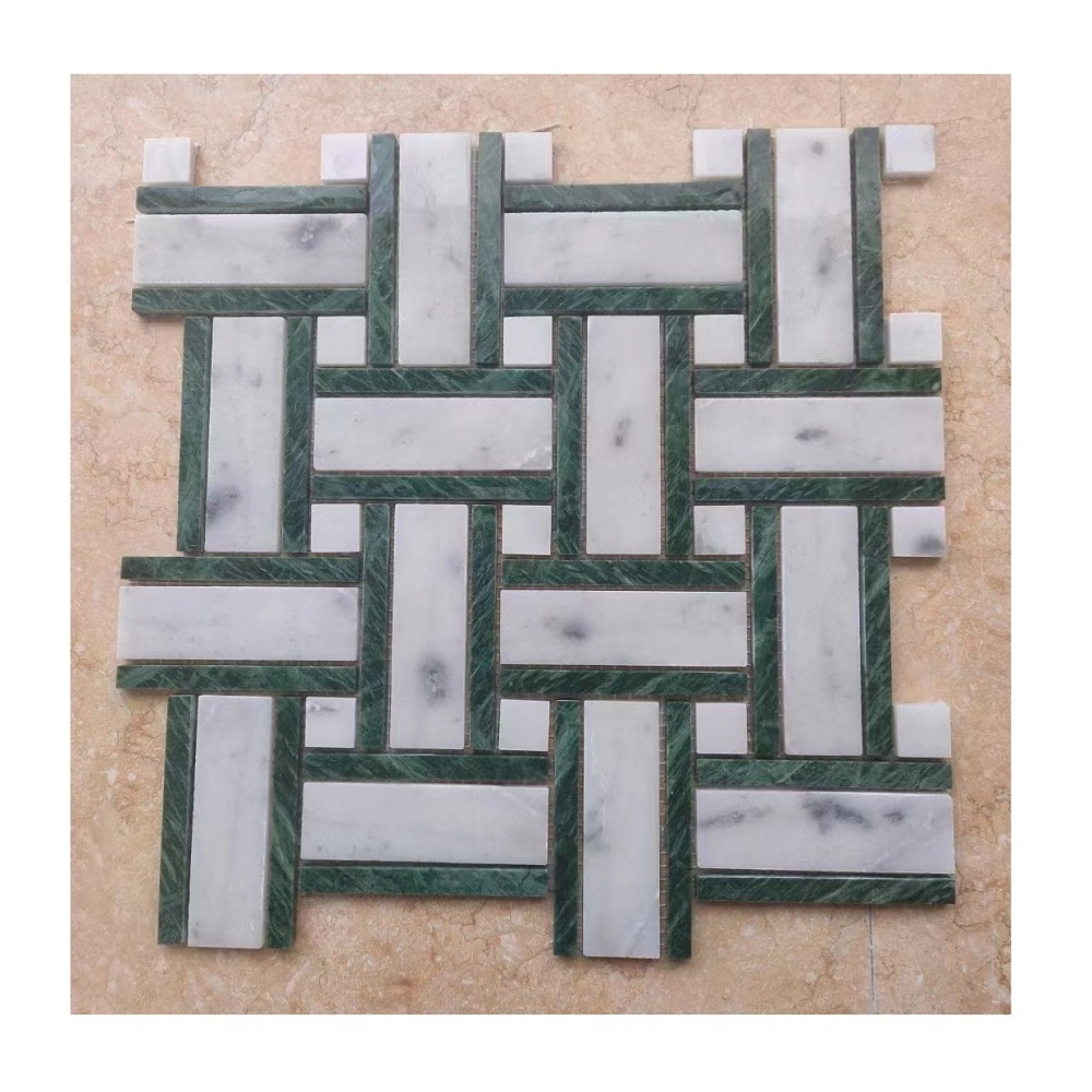 Black and White Marble Mosaic Floor Tile