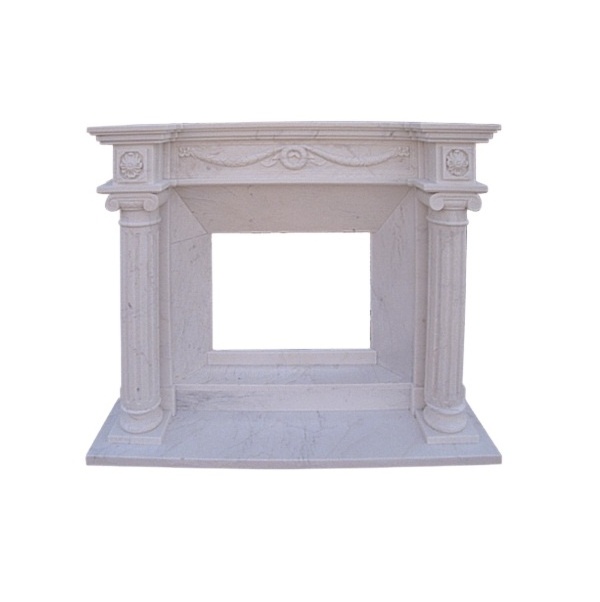 Indoor and Outdoor Natural Stone Decoration Electric Decorative Beige Travertine Fireplace Surround