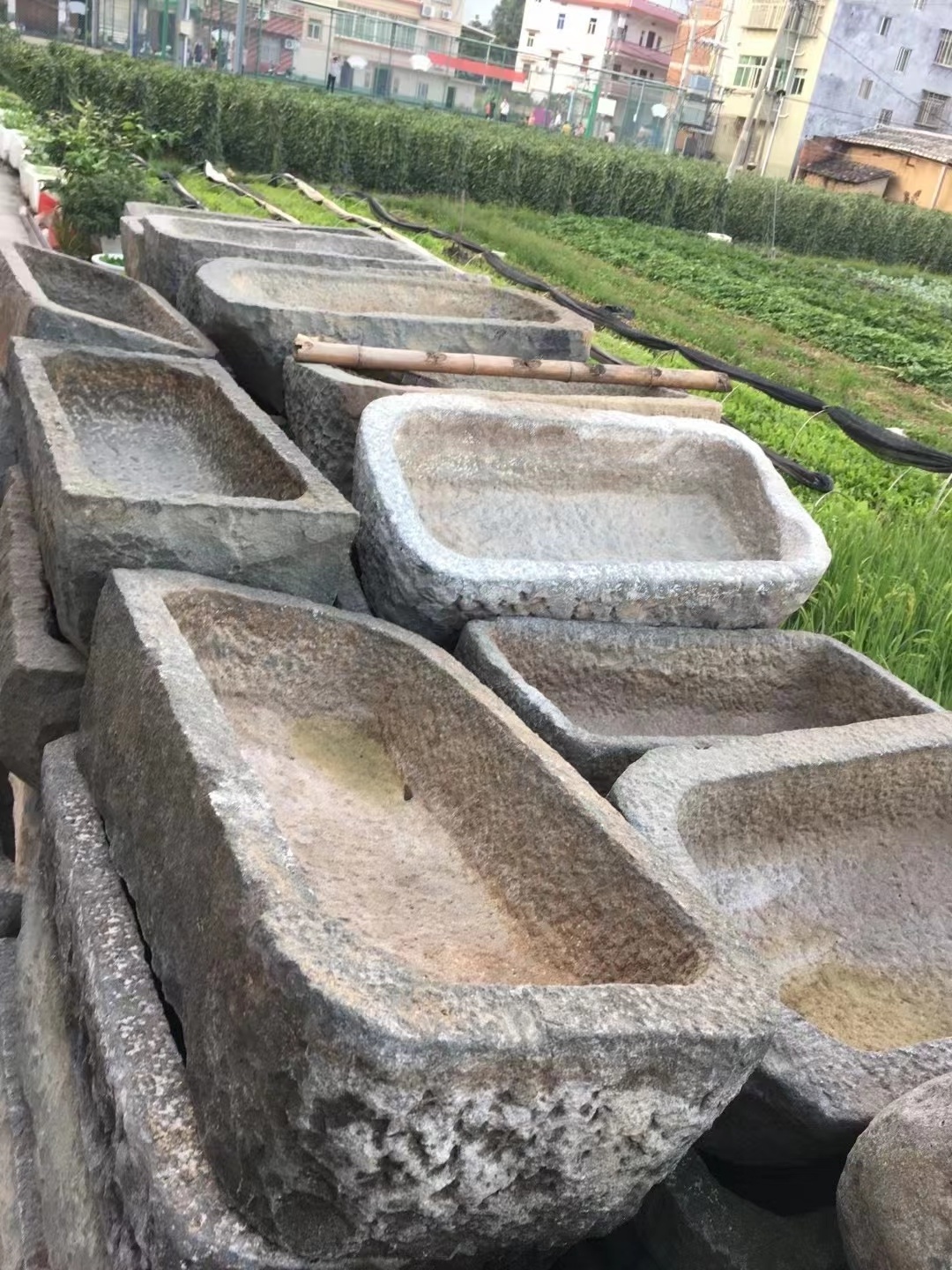 Garden Decoration Rectangular Planter Pots Antique Old Stone Carving Cattle Pig Water Troughs For Sale Trade