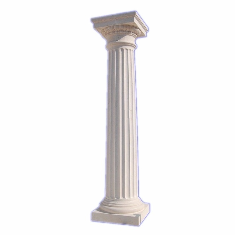 MCS243 White Limestone Columns Decoration Pillar Stone Carved Luxury Outdoor Or Indoor Roman Column