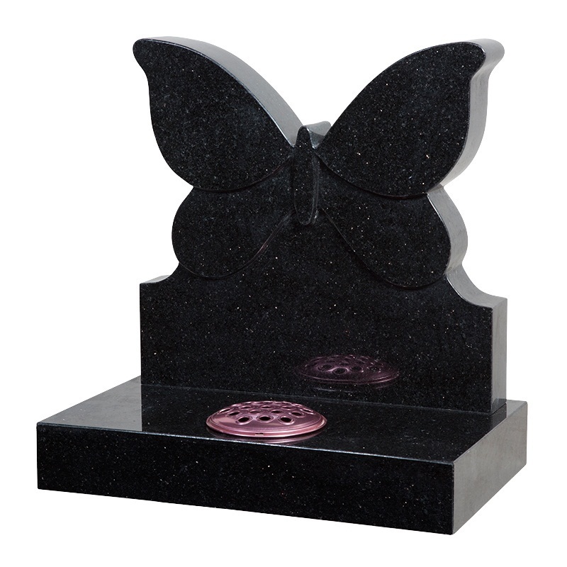 Cheap Grey Granite Butterfly Design Monument Grave Headstones Price For Graves