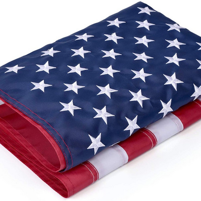 American Flag 3x5 FT Outdoor USA Heavy duty Nylon US Flags with Embroidered Stars Sewn Stripes and Brass Grommets