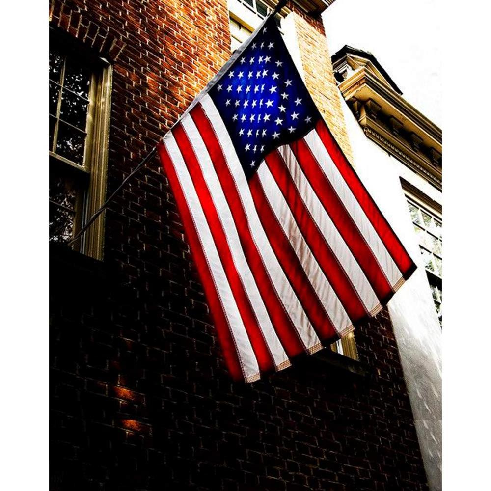 American Flag 3x5 FT Outdoor USA Heavy duty Nylon US Flags with Embroidered Stars Sewn Stripes and Brass Grommets